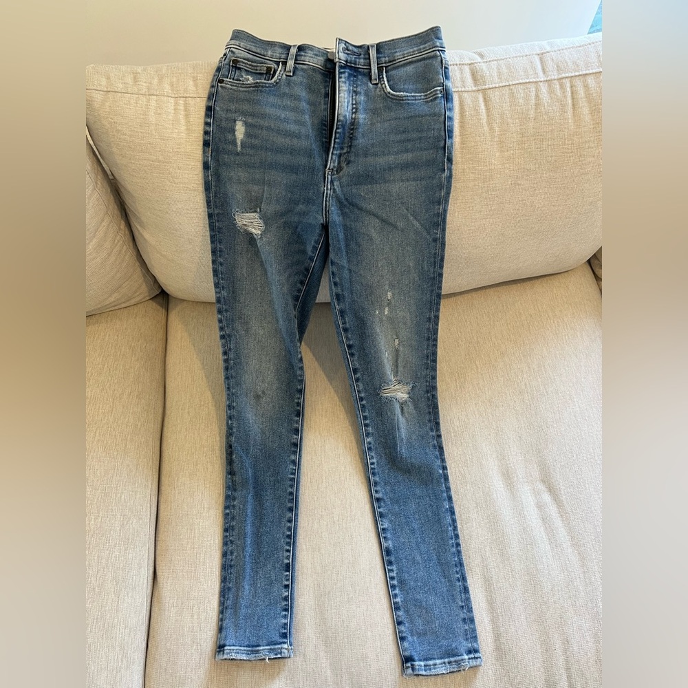 Denim Forum Lola High-Rise Distressed Skinny Jeans